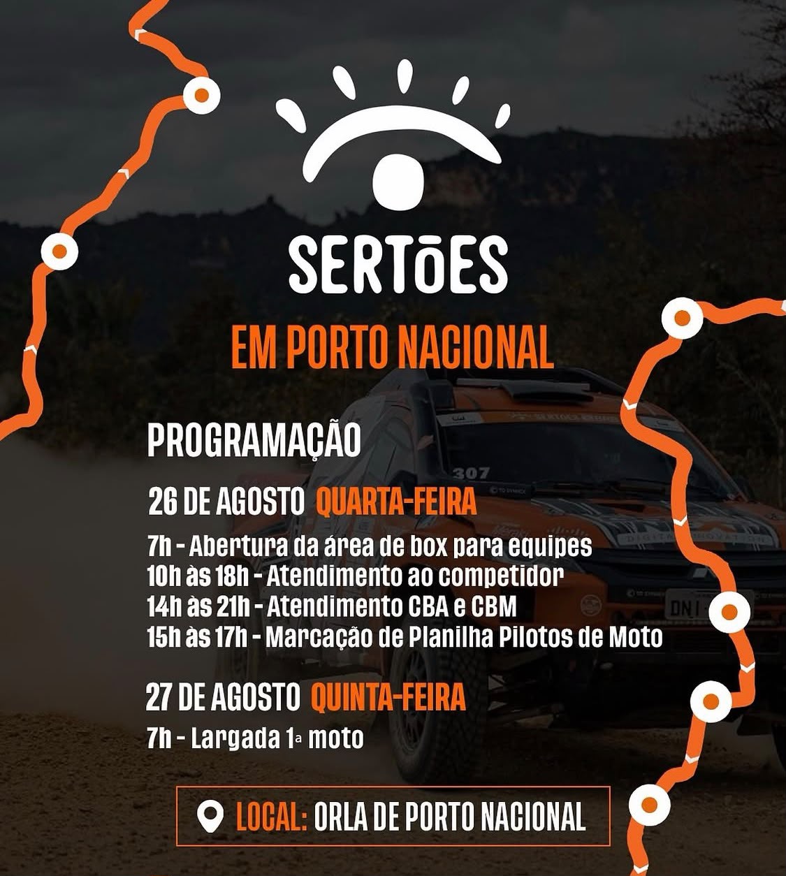 Porto Nacional recebe 5ª etapa do Sertões Petrobras 2026 nesta quarta-feira